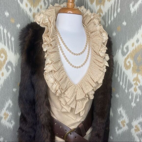 Ralph Lauren Sable Brown Lamb Shearling Vest - Picture 12 of 14